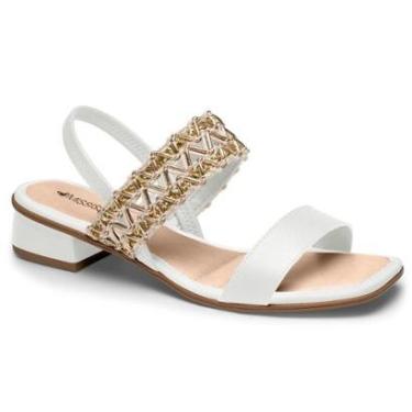 Imagem de Sandália Mississipi Salto Baixo J1001 Feminino Branco-Feminino