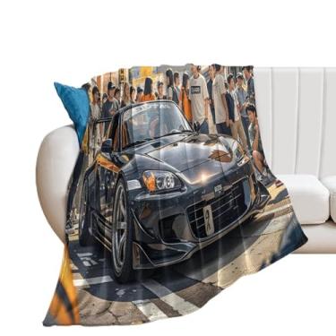 Imagem de HouLaiZhe Cobertor super macio de flanela para observação de multidões JDM Car S2000 Cobertores leves de resfriamento para sofá-cama, cadeira, sofá, carro, viagens ao ar livre, leve, quente, 101,6 x