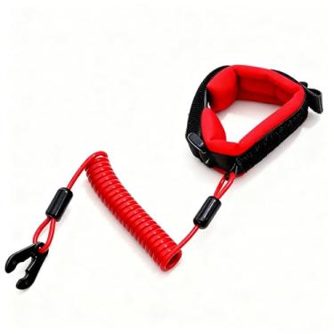 Imagem de Qonsy Cordão de segurança Red Kill com alça de pulso para motor de popa Yamaha Mercury Suzuki Tohatsu Honda Marine