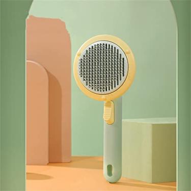 Imagem de Generic Escova de Pente para Animais de Estimação, Ferramenta de Limpeza Automática de Silicone Com Alça, Remoção Rápida de Pelos, Adequada para Amantes de Animais de Estimação, Material Resistente