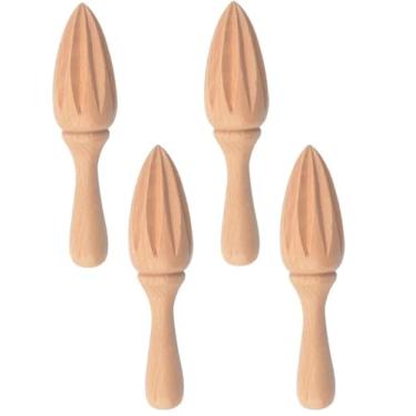 Imagem de Espremedor De Cítricos De Madeira - Manual De Mão Limão/Laranja | Ferramenta Espremedor De Frutas Portátil Para Casa, Café e Bar, Utensílios De Cozinha, Acessórios De Bartender " (4 peças)