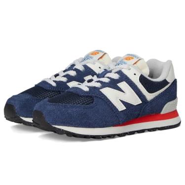 Imagem de New Balance Tênis infantil 574 Core Hook & Loop, Nb azul marinho/vermelho explosivo, 10.5 Wide Little Kid