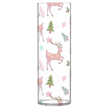 Imagem de Burbuja Vaso de flor de veado de árvore de inverno, não quebrável, alto, redondo, transparente, vaso cilíndrico para decoração de casa, escritório, buquê de casamento