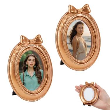 Imagem de NBEADS 2 molduras de resina em miniatura, molduras florais vintage de 11 x 8 cm com 2 peças de papelão e filme de PVC para decoração de mesa e projetos de artesanato faça você mesmo, oval