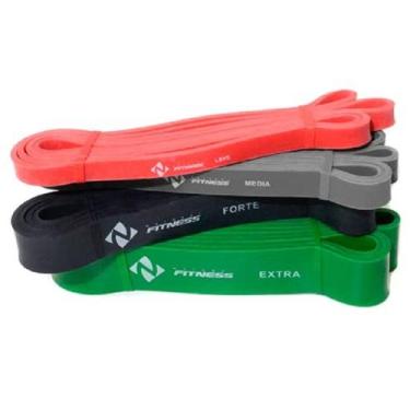 Imagem de Kit 4 Super Band Elástico Musculação Treino Academia - Natural Fitness