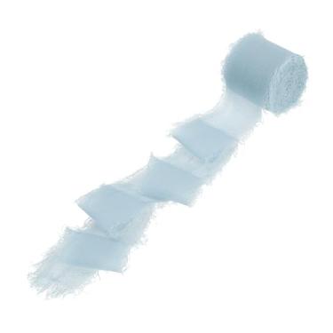 Imagem de PATIKIL Fita de franja de algodão de 3,8 cm x 5,5 m, 1 rolo de fita de algodão desgastada feita à mão para artesanato faça você mesmo, buquês, decoração de casamento, embrulho de presente, cinza claro