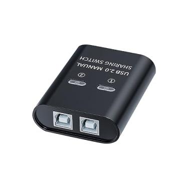 Imagem de DAGIJIRD Conversor de compartilhamento de impressora USB 2.0, 2 em 1, 2 portas, comutador USB manual para 2 computadores e dispositivos de impressora
