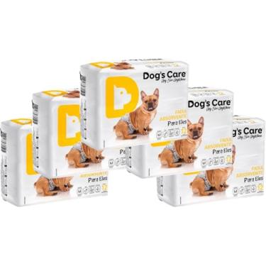 Imagem de Kit 5 Fralda Higiênica Descartável Dog's Care Para Cachorro Macho M 60 unidades