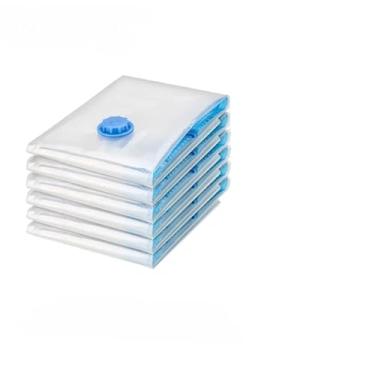 Imagem de Kit 6 Saco a Vácuo Para Roupa Viagem Mala Edredon 70X100 Organizador Guarda Roupa(6 peças 70 X 100CM)