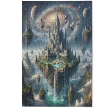 Imagem de Quebra-cabeça para adultos 500 peças paisagem ilha cachoeira tecnologia jogo quebra-cabeças presentes cena colorido impressão animal obra de arte, 500 peças, 52 cm x 37,8 cm