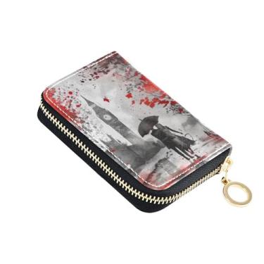Imagem de Carteira decorativa feminina pequena com bloqueio de RFID, porta-cartões de crédito, pintura de Londres, Big Ben, carteira com zíper e bolsa para moedas