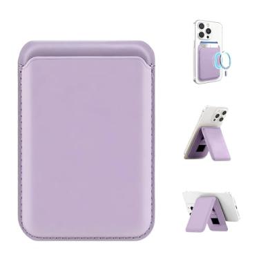 Imagem de ETOFIXEE Carteira MagSafe, carteira magnética de couro para telefone com suporte ajustável, 1-3 porta-cartão de crédito magnético com bloqueio RFID para iPhone16 15 14 13 12 Pro Max Series Cases