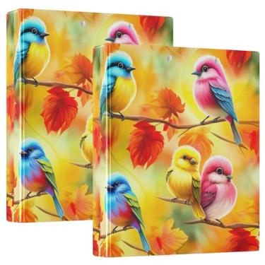 Imagem de Pastas fofas laranja de 3,8 cm com 3 anéis para guardar 200 folhas, cadernos com estampa divertida, anel redondo, 31,5 x 27 x 6 cm, 1 pacote