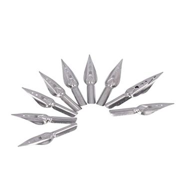 Imagem de Generic Ponta de Metal Flexível de Substituição de Ponta de Caligrafia para Iniciantes de Quadrinhos de Desenho, Kit de de Caneta de Tinta Durável de 10 Peças para Design de Corte de Fio (Três
