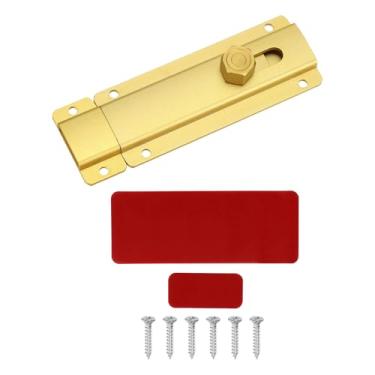 Imagem de PATIKIL Trava de ferrolho de porta deslizante de 9,9 cm, fecho de cadeado de segurança de liga de alumínio, travas de trava de ferrolho com parafusos para janela de porta de banheiro de garagem de