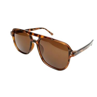 Imagem de Óculos de Sol Retrô Grande Armação Quadrada Unisex Proteção UV Moda Verão Masculino Feminino (ONÇA MARROM)