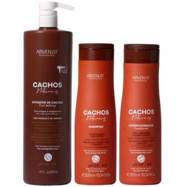 Imagem de Kit Shampoo Condicionador E Ativador Cachos Naturais Arvensis Cabelos 
