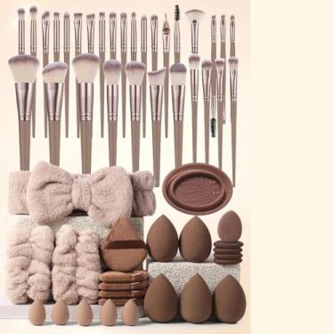 Imagem de 30 pincéis de maquiagem, pincel de polimento de base, corretivo, ferramentas de maquiagem, cabo longo, base oblíqua, pincel de maquiagem
