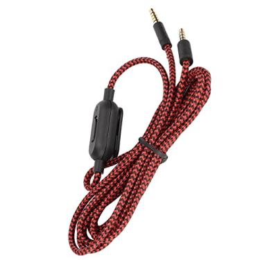 Imagem de Generic G433 G233 G Pro X Cabo de Fone de Ouvido Cabo de Substituição Vermelho Preto Durável Com Controle de Volume para Jogos Compatível Com PC Fio Trançado de Nylon de 6,5 Pés