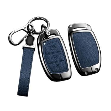 Imagem de Capa de chave de carro de liga automática compatível com Hyundai Ix25 Ix35 Ix45 Tucson Sonata Rena Creta Verna Solaris Mistra Elantra Acessórios(B 3-2 Blue)