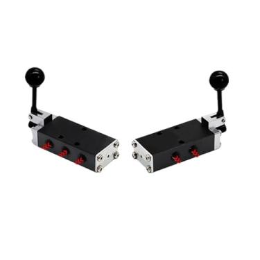 Imagem de PXNQMTJM 1 peça SH-402 SH-403 Válvula manual de duas posições de cinco direções inversão manual válvula de controle (cor: SH-402)