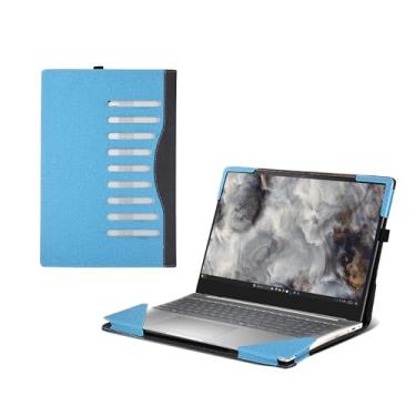 Imagem de Capa para laptop Dell Pro 16 Plus PB16250 PB16255 40.6 cm com tudo incluído, capa de bolso interno de couro PU (azul celeste)