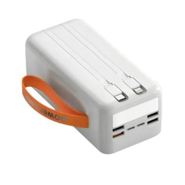 Imagem de ANJ.GG Power Bank 50000mAh, Carregamento Rápido 66W, USB Tipo C, para Smartphones, Branco, com Display LED e Chip Inteligente, Bateria Portátil