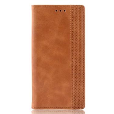 Imagem de Capa para Xiaomi Mi Poco M3,Capa de caso de flip de couro para Xiaomi Mi Poco M3 Case,Caso de telefone de carteira,Caso de telefone de carteira com slots de cartão -Brown