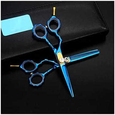 Imagem de Conjunto De Tesouras De Cabelo Para Canhotos, Kit De Tesouras De Barbeiro Profissionais Para Desbaste/tesouras De Texturização Para Barbeiros/salões De Beleza/conjuntos De Tesouras Domésticas E