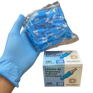 Imagem de Lanceta de Segurança 28G C/100UN - Descarpack