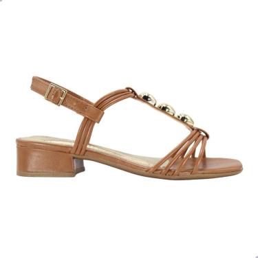Imagem de Sandália Ramarim Salto Baixo Marrom Toffe 2548203