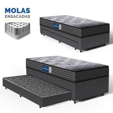 Imagem de Cama Box com Colchão de Espuma D60 Double Face Guarda Costas Comfort Force Probel + Auxiliar de Molas Unique Solteiro 88cm