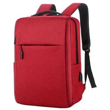 Imagem de Mochila Notebook Impermeável TechBlend TopGet Reforçada com Entrada USB para Laptop Notebook até 15.6 Polegadas - Executiva, Trabalho, Faculdade e Viagem 20 Litros (Vermelho)