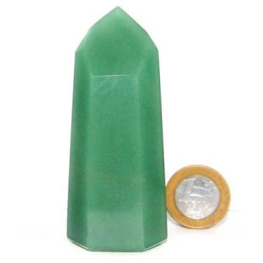 Imagem de Ponta Quartzo Verde 8 a 9 cm 120 g Pedra Natural Tipo B - CristaisdeCu