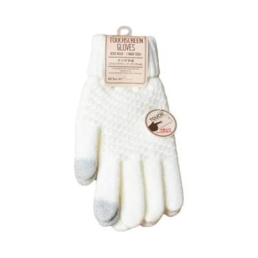 Imagem de Luvas De Inverno Femininas De Cashmere Com Toque Quente Para Ciclismo,