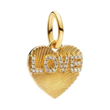 Imagem de Pingente De Sol E Lua Com Laço De Rosa Dourada Em Prata 925 Para Joias