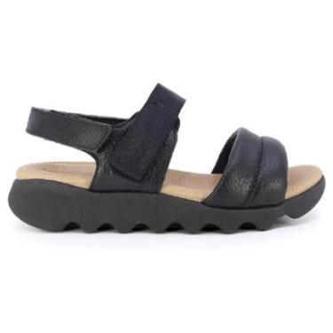 Imagem de Sandália Usaflex Plataforma Couro Anatômica Fecho-Flex-Feminino