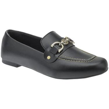 Imagem de Mocassim Feminino Loafer Sapatilha Rasteira Confortável - LAZZLU, Pret
