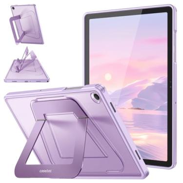 Imagem de Fintie Capa à prova de choque para Samsung Galaxy Tab A11+ Plus 11 polegadas 2025/ A9+ Plus 2023, capa rígida fosca fina com suporte multi-ângulo, roxo