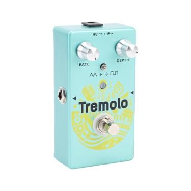 Imagem de SUNGOOYUE Pedal Tremolo, Pedal de Guitarra Tremolo Stomp Box Com Interruptor de Modo de Onda TriangleSquare Botões de Taxa de Profundidade para Gravação de Estúdio de Performance Ao Vivo