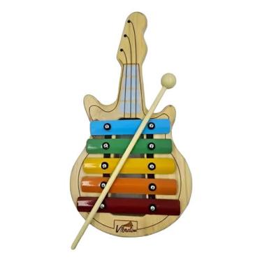Imagem de metalofone musical pedagógico 8 teclas guitarra xilofone