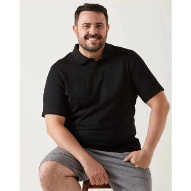 Imagem de Camisa Polo Malha Malwee Masculina Plus Size Ref. 87849, Preto, G5