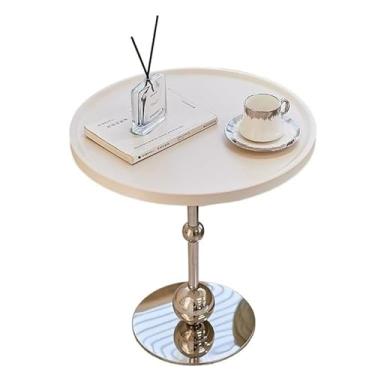Imagem de Mesa de centro pequena redonda simples para sala de estar, mesa lateral minimalista de sofá, mesa de destaque criativo, perfeita para pequenos espaços, móveis domésticos