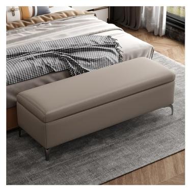 Imagem de KEG801302 Banco de armazenamento moderno - banco de entrada, otomano para quarto, extremidade da cama, bancos de quarto para o pé da cama, banco estofado decorativo (camelo)