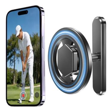 Imagem de Falafa Suporte magnético de telefone para carrinho de golfe, suporte de telefone compatível com MagSafe iPhone e Android, compatível com EZGO, Club Car, Yamaha, ícone, acessórios de carrinho de golfe