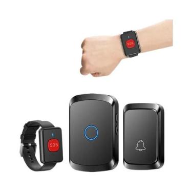 Imagem de Relógio Com Botão De Chamada SOS Sem Fio Para Idosos, Alarme De Emergê