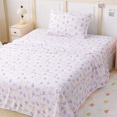Imagem de Swiftify Jogo de lençol de solteiro infantil para meninos e meninas, jogo de cama de 3 peças para crianças, roupa de cama de microfibra macia escovada, bolso profundo, resistente a rugas e