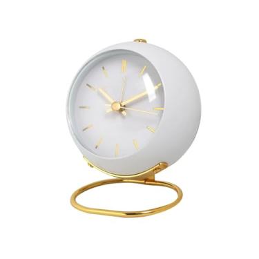 Imagem de Despertador para quarto, relógio de mesa eletrônico criativo nórdico minimalista novo desktop cabeceira estudante silencioso ponteiro luminoso relógio de mesa (branco)