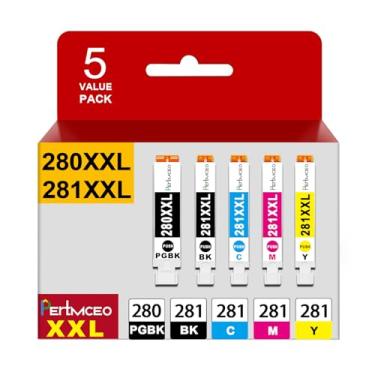Imagem de Cartuchos de tinta TR8622a PGI-280XXL CLI-281XXL 280 281 Substituição de cartucho de tinta compatível para Canon 280 281 Tinta para uso com PIXMA TR8622a TR8620a TR8622 TR8620 TR8600 TS9500 TS6300