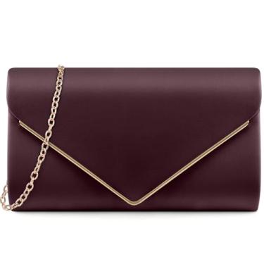 Imagem de TINDTOP Bolsas de mão para mulheres, bolsas formais de couro PU para noite, bolsas de ombro para festas, casamentos, coquetéis, bailes de formatura, Vermelho